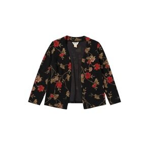 Ronni Nicole‎ Floral Cardigan Sweater Liquid Knit Vintage USA Made Feminine PS